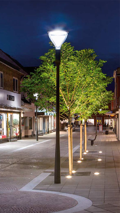 Lămpile stradale Philips Metronomis LED sunt o alegere perfectă pentru iluminatul urban din centrul oraşului Naestved, Danemarca